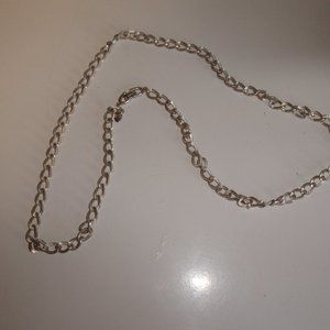 Vintage Roget necklace brushed silver chain